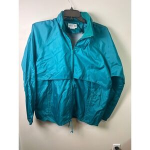 Vintage Sansabelt‎ Golf Jacket Adult Large Green Nylon Windbreaker Lightweight